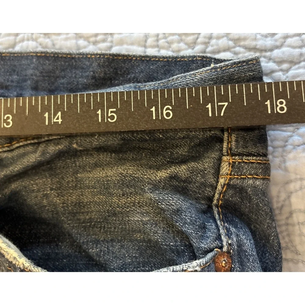 Polo Ralph Lauren 381 Mens 34x32 Dark Blue Jeans Distress Cotton Denim Nice Fade